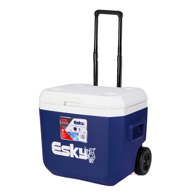 Esky acampar al aire libre carro incubadora con ruedas 52 litros de gran capacidad coche multifuncional pesca en el mar congelador de mantenimiento fresco
