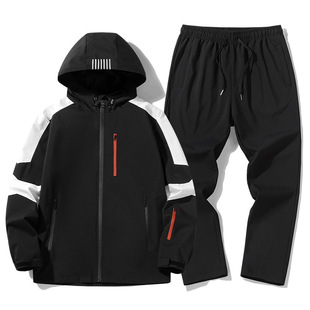 Printable logo badge 2024 new parent-child suit Joker soft shell top pants charge pants suit