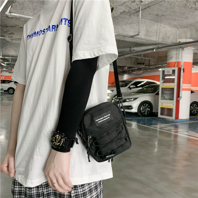 67g Weight Zipper Closure Type Single Shoulder Strap Strap Type Crossbody Bag Bags Type Nylon Material Letter Pattern Streetwear Style Square Shape Khaki, Light Grey, White, Black Color Small Size Small Nylon Letter Streetwear Square Zipper Crossbody Bag 39