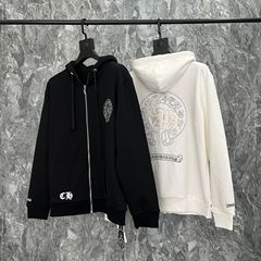 正確版クロChrome Hearts男女経典刺繍潮牌フード付きパーカー