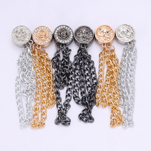 Chain magnetic buckle pants hem anti-dragging metal magnetic button cuff fixing magnet buckle no-sew pant leg length shortening magic tool