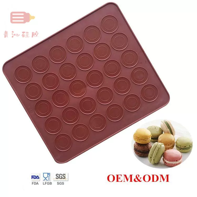 批发30孔马卡龙硅胶垫单面重复使用DIY易清洗烘焙模具垫子烘培