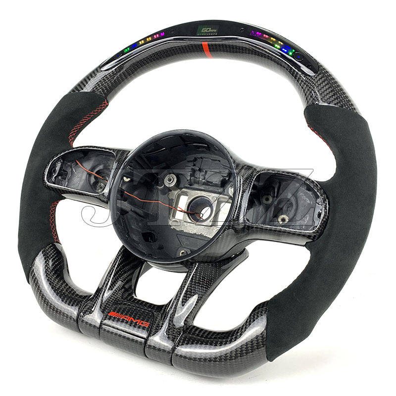 Suitable for Mercedes-Benz AMG W205 W204 old change new LED suede carbon fiber steering wheel