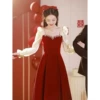 Burgundy long long-sleeve, with sleeve