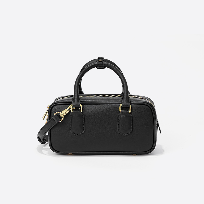 Hot Selling Women's Genuine Leather Boston Bowling Bag, Niche Design Pillow Crossbody Bag, Cowhide Handbag - Thumbnail 7