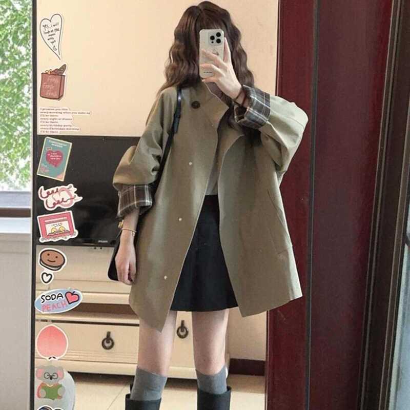 正流行风衣外套女2025秋季新款巨好看的中长款小个子潮流韩版|undefined
