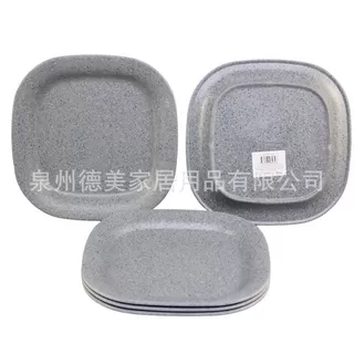 定制密胺正方形餐盘 大理石效果美耐皿方形盘8寸10寸square plate