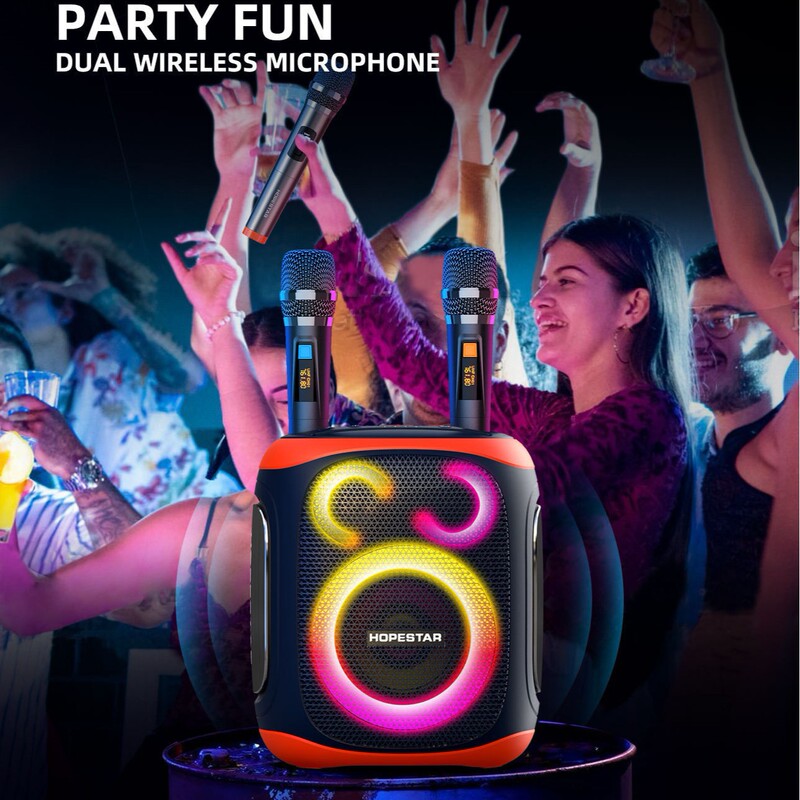 Huada Party130 Outdoor Portable Bluetooth Speaker for Square Dancing, 120W High-Power Audio Subwoofer with Microphone