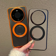 适用华为mate80手机壳畅享90promax电镀磨砂360金属支架70pro外套