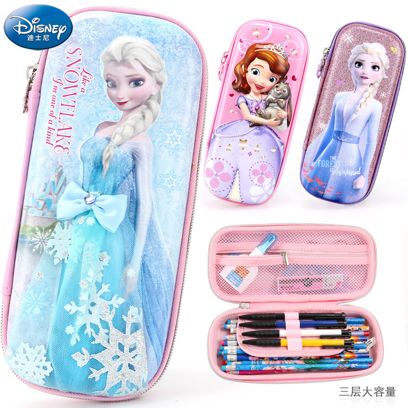 Disney Elsa Pencil Case for Girls, Multifunctional Stationery Box for Primary School Students, Large Capacity Children's Pencil Case with High Aesthetic Value Disney Elsa Pencil Case for Girls, Multifunctional Stationery Box for Primary School Students, Large Capacity Children's Pencil Case with High Aesthetic Value