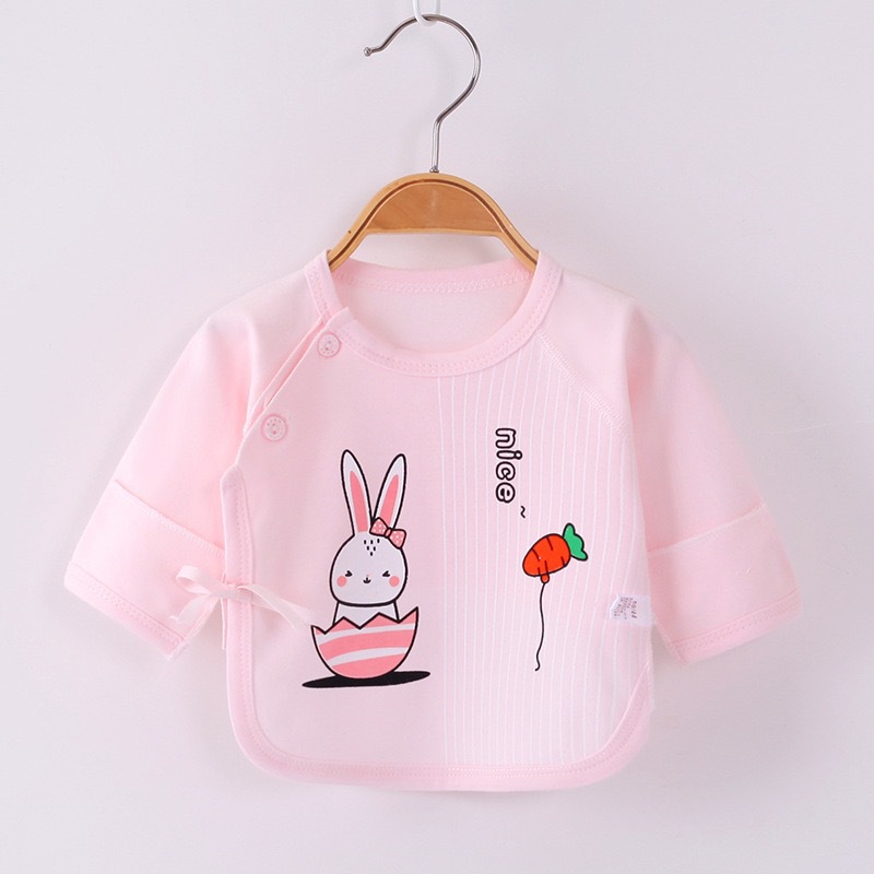 秋冬嬰兒半背衣夾棉新生兒無骨和尚服初生嬰兒偏襟上衣防尿濕上衣