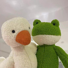 軟萌青蛙毛絨玩具公仔可愛長腿熊貓布娃娃小黃鴨兒童安撫布娃娃