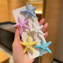 海星发夹辣妹可爱海边沙滩旅游拍照仿真少女元气侧边夹摆地摊头饰