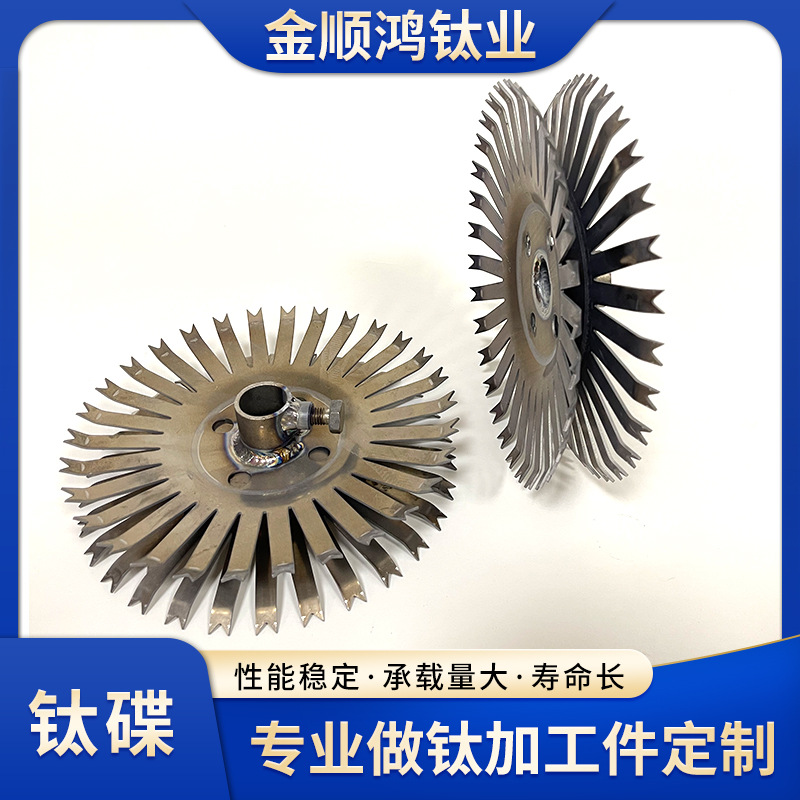 电镀设备双齿碟工厂批发氧化钛合金加工配件阳极氧化钛金属钛碟