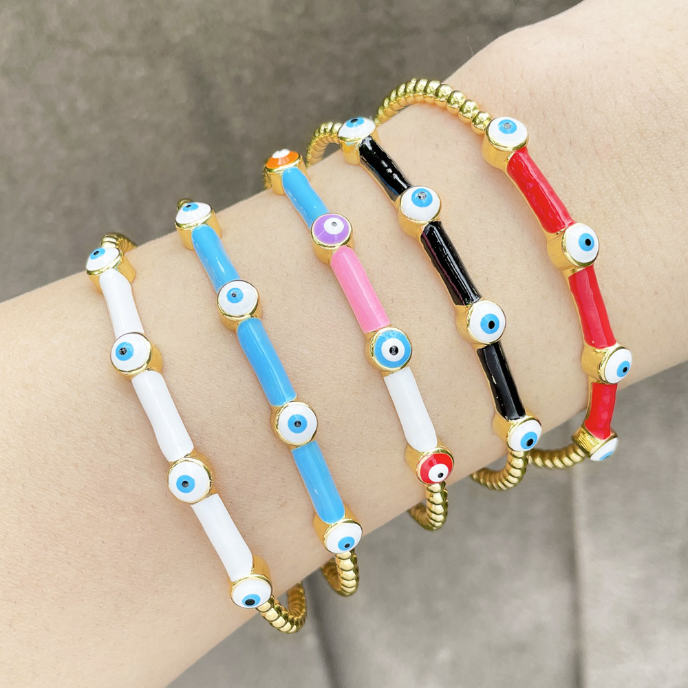 Fashion Eye Copper Bangle Gold Plated Zircon Copper Bracelets