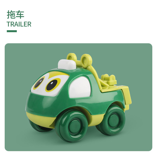The same Q version engineering vehicle car mini cartoon pull-back car coasting early education gift toy