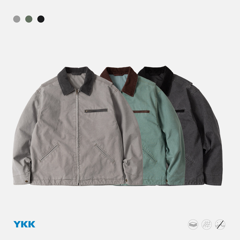 Trs Men's Wear丨24Aw Retro Washed Distressed Loose Cleanfit Short Detroit Jacket for Men