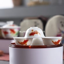 白瓷玉瓷品茗杯子功夫茶具小茶杯单个青花潮汕彩绘小茶碗主人杯