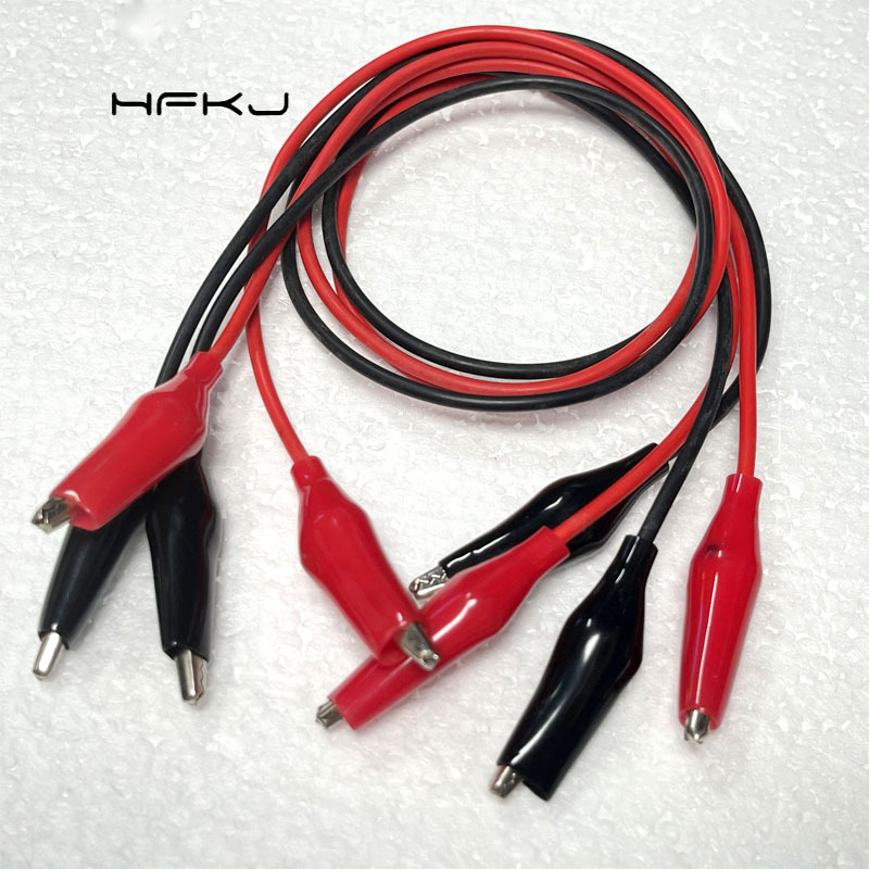 4mm香蕉头转鳄鱼夹万用表测试线中号红黑鳄鱼夹双头线2线4夹1米