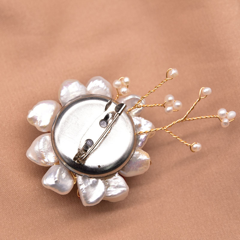 Xlentag natural perla flor ramillete 2021new Corea del Sur estilo coreano hecho a mano perla broche