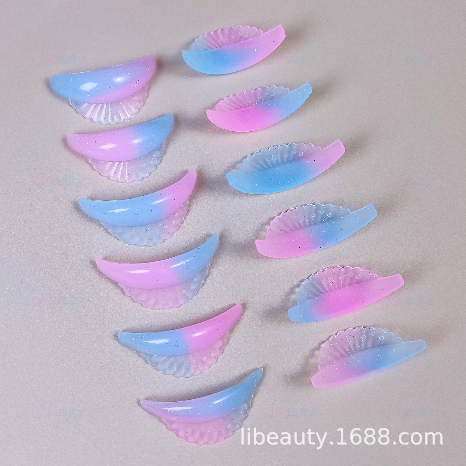 6 pares de juntas de elevación de pestañas de perlas degradadas para la tienda de pestañas hermosas