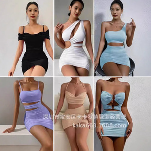 Amazon Europe and the United States cross-border women's miscellaneous wrap chest sexy hot girl tube dress sexy dress wholesale