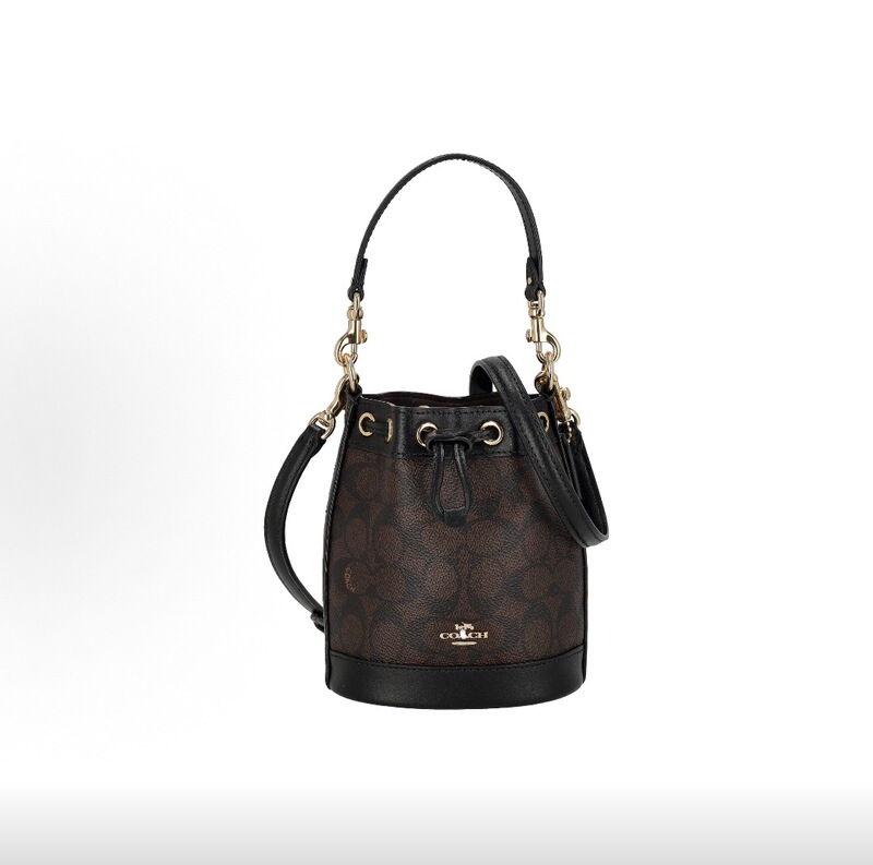 Coach Dempsey 15 Mini Bucket Bag, Fashionable and Versatile Drawstring Handbag, Cute and Sweet Crossbody Handbag for Women