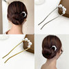 Universal Chinese hairpin, metal advanced hairgrip from pearl, simple and elegant design, high-quality style