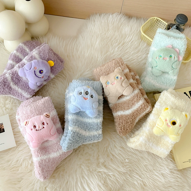 Королевский бархат зимние тёплые носки, мультфильм согревающее кукла