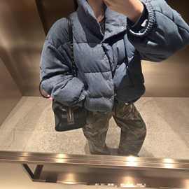 香家经典同款保暖立领牛仔蓝棉服短款外套女现货发