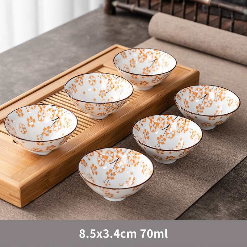 손으로 그린 버킷 컵-벚꽃 6 팩