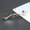 New women's diamond -cut frameless old flower mirror anti -blue light glasses trend inlaid pearl pearl old visually mirror old light mirror