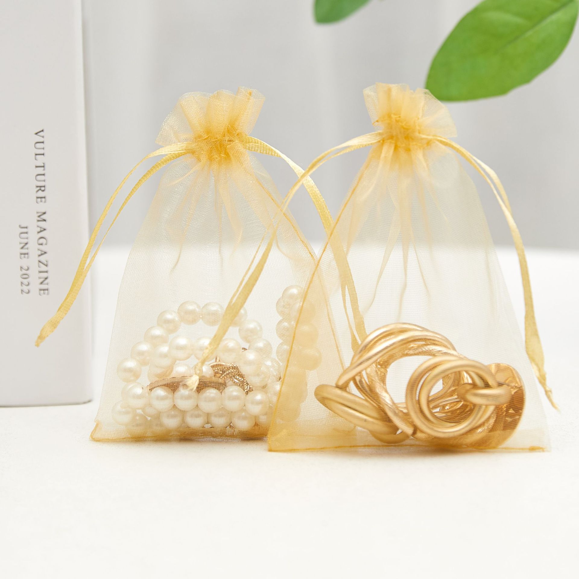 Bolsa de organza blanca al por mayor, bolsa de malla de perlas, bolsa de embalaje de regalo con boca de cordón, joyería de dulces de boda, bolsa de cordón, bolsa de almacenamiento