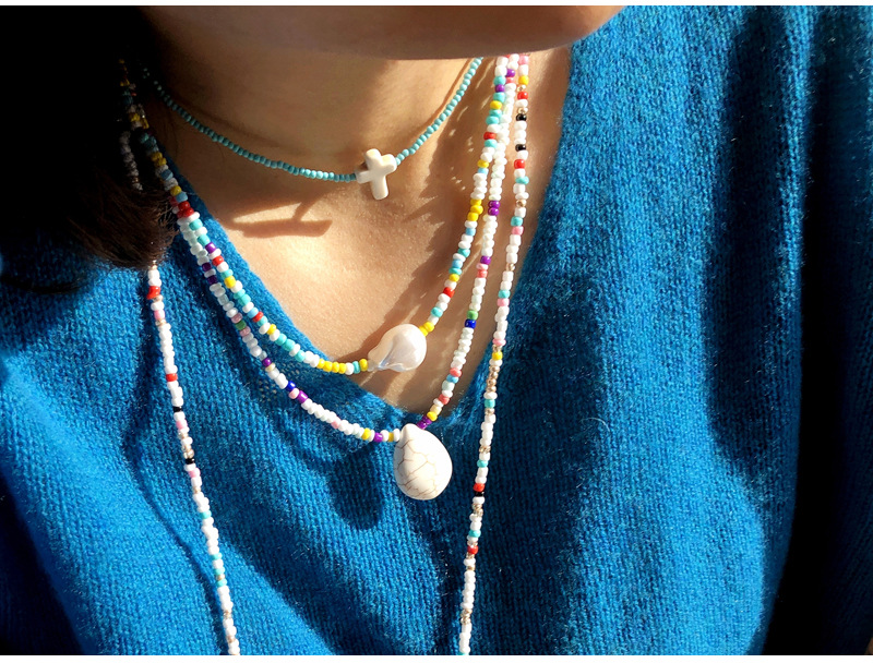 Mode Perlen Einfache Kontrastfarbe Perlenkette display picture 1