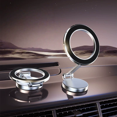 Car Mobile Phone Holder, Foldable Car phone holder - silver