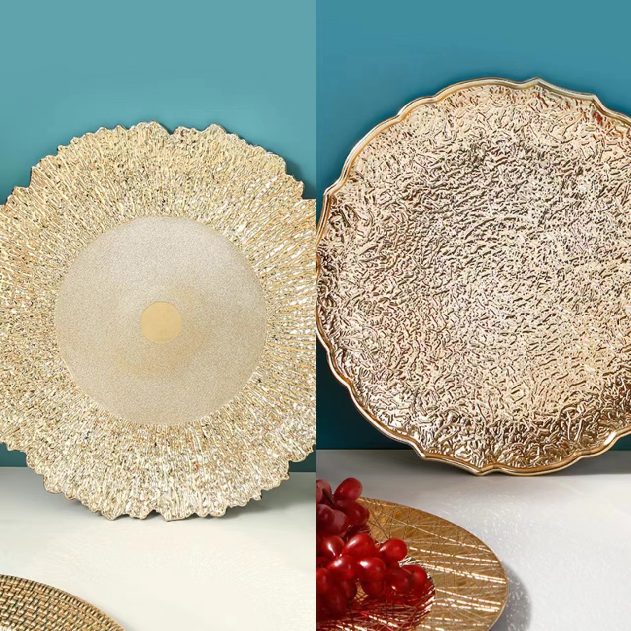 Placa de frutas retro europea sala de estar de alto valor de cara dulces snack platos platos platos platos de banquete de hotel platos de carga