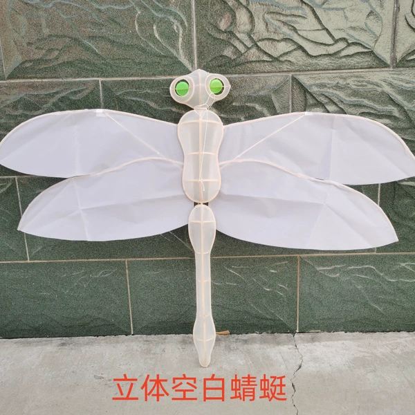 Three-dimensional white dragonfly + line board