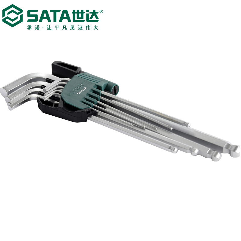 世达 09101A铬钒钢特长球头内六角扳手