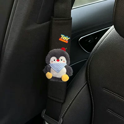 Sürətlər qutusu və əl tormozu başlıqları – seatbelt shoulder pad cartoon penguin - t-blue-scarf-q-penguin-black-shoulder-pads
