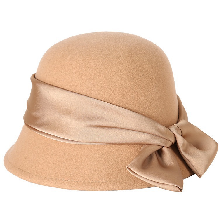 Felt hat women's autumn and winter wool new black hat retro fashion Joker fisherman hat woolen basin hat wholesale