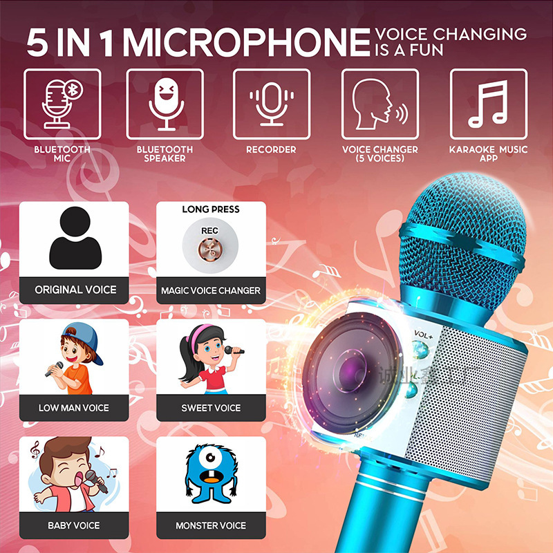 858無線bluetoothマイク音響一体k歌宝カラオケマイクを持って歌うスピーカー工場の優位性|undefined