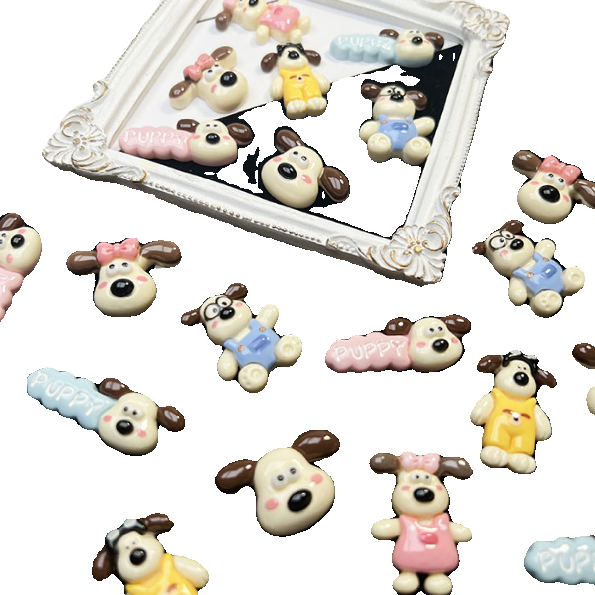 Cute overall, cartoon glasses, cream phone case, hairgrip, accessories, DIY 5