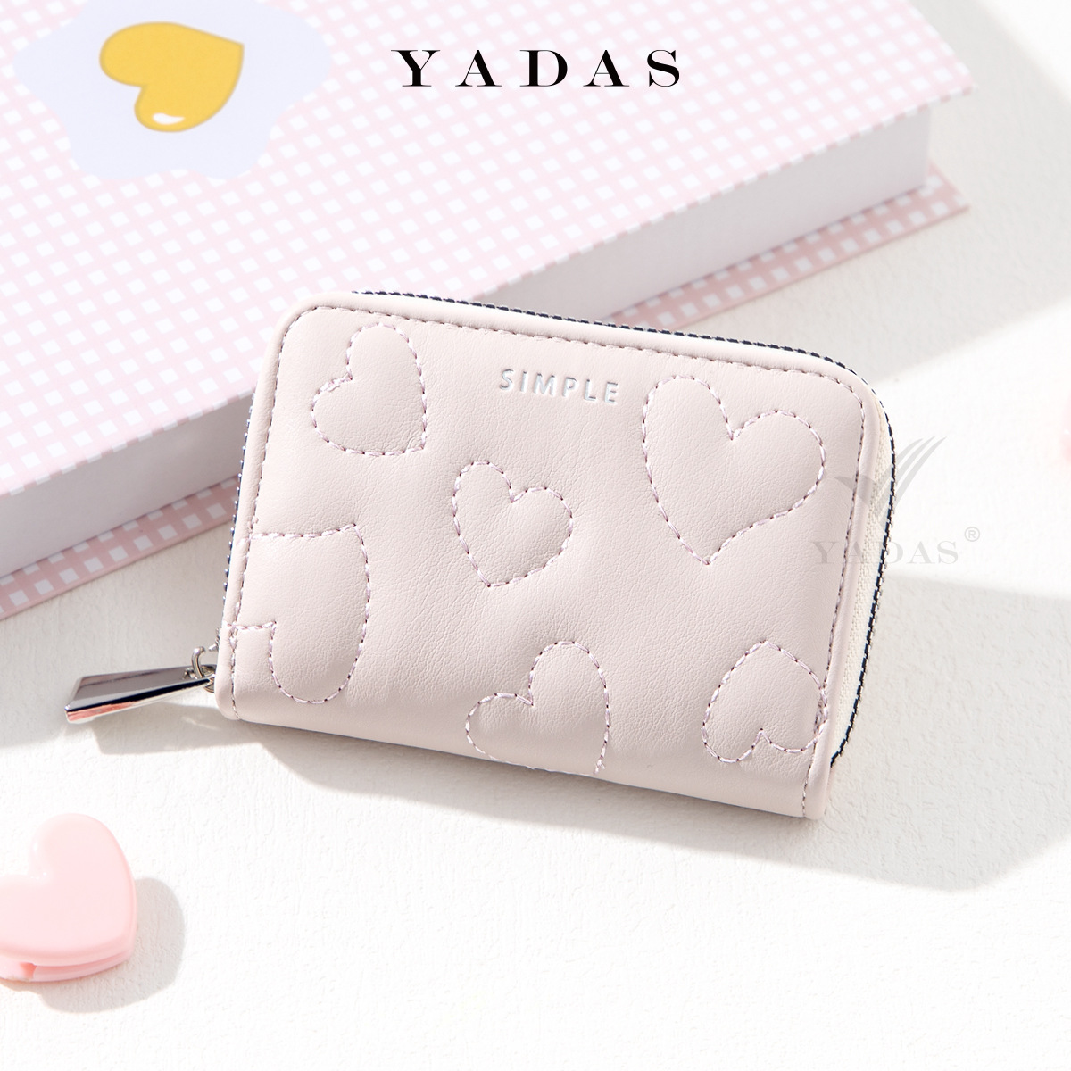 小香女士卡包 YADAS高级PU皮短三折零钱包wallet