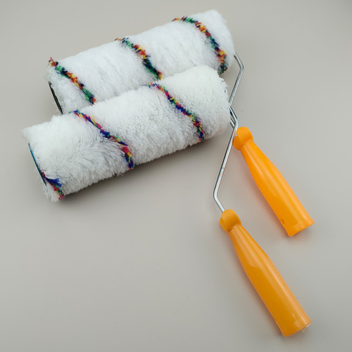 Factory wholesale roller brush latex paint roller 4 inches 6 inches 9 inches blue and yellow striped roller long hair colored roller