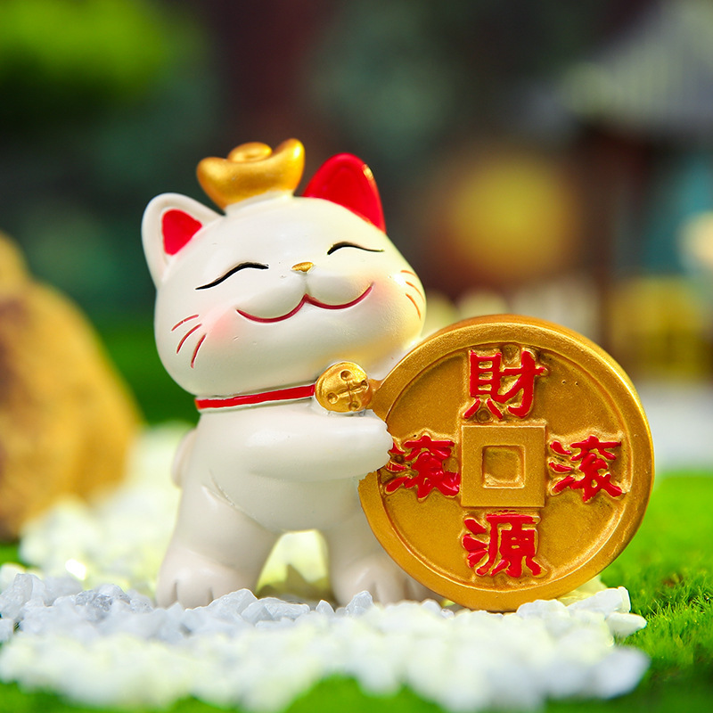 客厅玄关装饰品财源广进招財猫卡通桌面摆件节日礼物送朋友批发|undefined