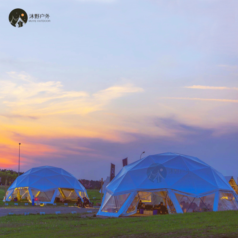 Campamento al aire libre Muye gran cúpula campamento tienda de techo gran esfera tienda de exhibición de sombra a prueba de lluvia
