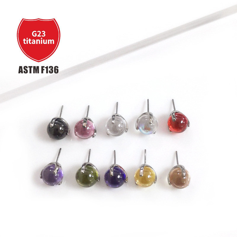 Pointed titanium steel lip stud product view