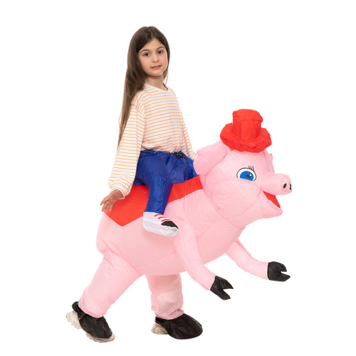 Cross-border cute children riding and walking animal mounts chickens, dogs, pigs, ducks, cows and cats inflatable clothing for adults and children
