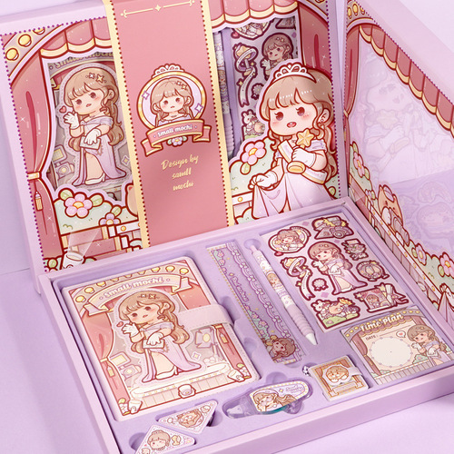 Small mochi diary set, gift box, notebook, good-looking girl's diary, rising star gift package, beanie notebook