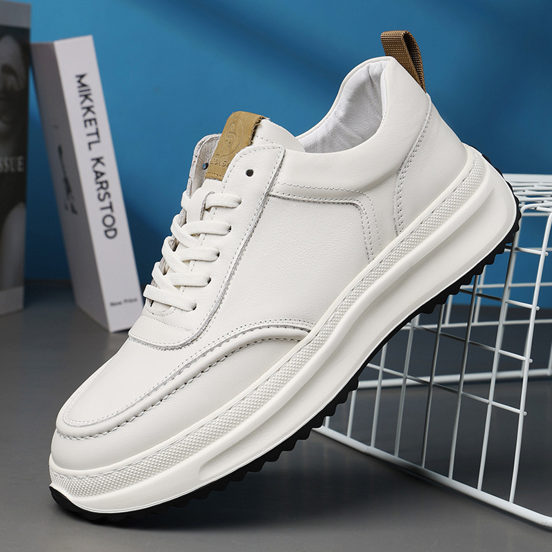 Factory direct 2025 spring new leather fashion casual shoes men's thick-soled Joker ins torre shoes men's wholesale